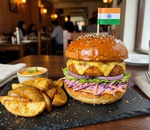 Paneer Maharaja Crispy Burger